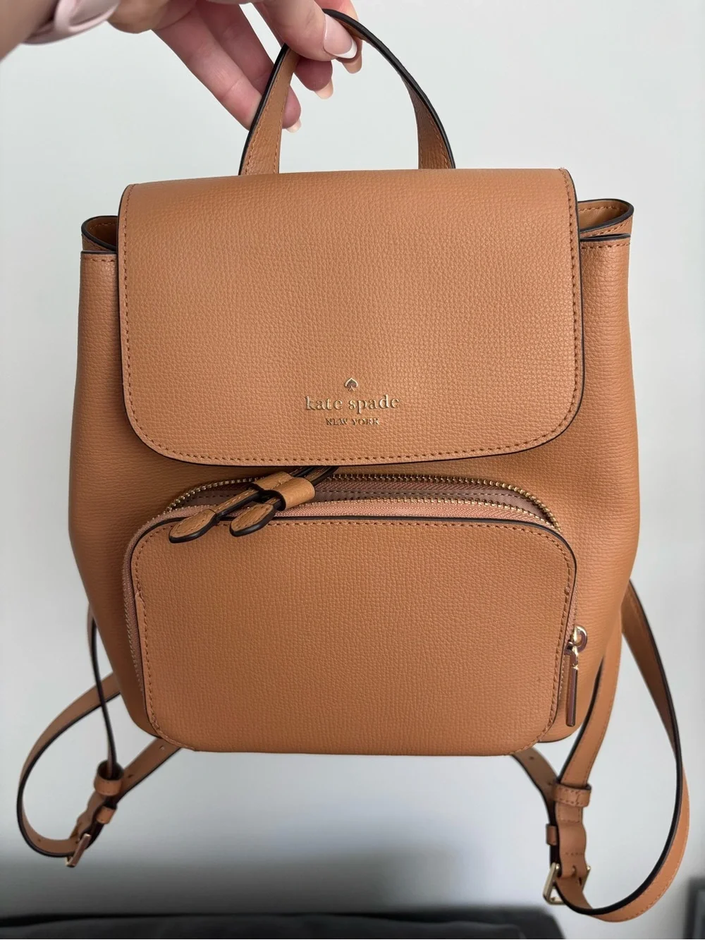 Discontinued Kate Spade Leila Medium Flap Backpack - Warm Gingerbread